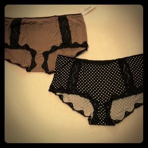 Set of 2 NWT Soma Intimates Lace Boyshort Panties
